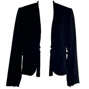 Carlisle Womens Dress Jacket SZ 6 Wool Tassels Pockets Quiet Luxury Evening VTG